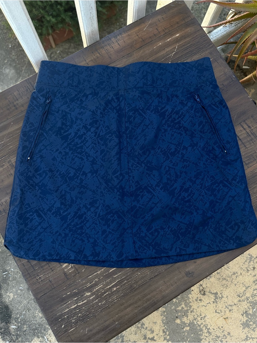 Navy Zip-Pocket Skort